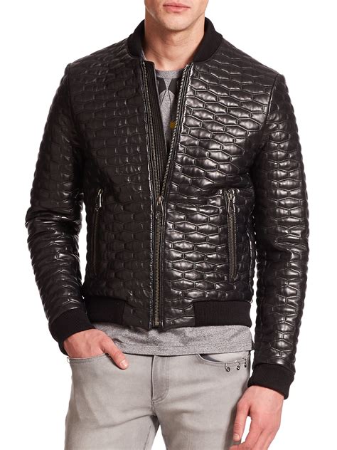 versace mens jacket cheap|versace leather jacket men's.